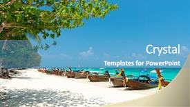  Presentation with bamboo - Slide set with bamboo island view phi phi background and a teal colored foreground