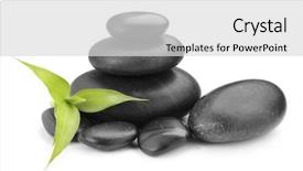  Presentation with zen stones - Amazing presentation theme having bamboo on the white bacground backdrop and a  colored foreground