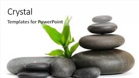  Presentation with zen stones - Beautiful PPT theme featuring bamboo on the white background backdrop and a white colored foreground