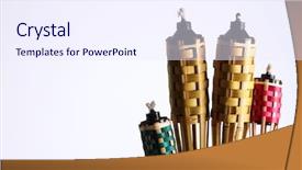  Presentation with raya - Slide set featuring bamboo pelita icon of hari raya background and a sky blue colored foreground