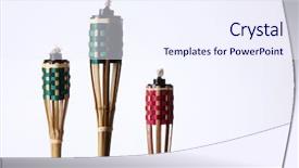  Presentation with raya - Slide deck with bamboo pelita icon of hari raya background and a sky blue colored foreground