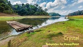  Presentation with bamboo - Beautiful presentation featuring bamboo-raft-in-periayar-lake backdrop and a tawny brown colored foreground