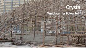  Presentation with scaffold - Theme with bamboo scaffold for chinese opera background and a gray colored foreground