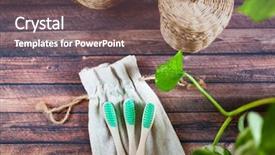  Presentation with bamboo - Presentation theme enhanced with bamboo toothbrush - natural materials background and a violet colored foreground