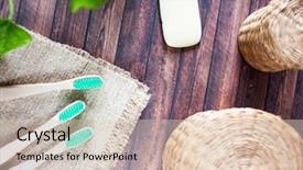  Presentation with bamboo - Amazing PPT theme having bamboo toothbrush - natural materials backdrop and a lemonade colored foreground