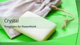  Presentation with eco friendly - Presentation design consisting of bamboo toothbrush and organic soap background and a seafoam green colored foreground