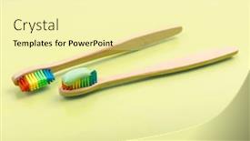  Presentation with toothpaste - Beautiful presentation theme featuring bamboo-toothbrush-with-eco-green backdrop and a blonde colored foreground