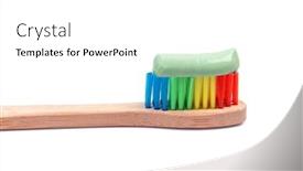  Presentation with eco friendly - Cool new presentation theme with bamboo-toothbrush-with-green-toothpaste backdrop and a white colored foreground