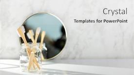  Presentation with mirror - PPT theme enhanced with bamboo-toothbrushes-and-mirror background and a white colored foreground
