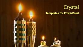  Presentation with raya - Slide set consisting of bamboo-torch-and-oil-lamp background and a wine colored foreground