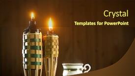  Presentation with hot tea - PPT theme enhanced with bamboo-torch-or-pelita background and a wine colored foreground