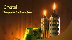  Presentation with hari raya - Slide deck enhanced with bamboo-torch-or-pelita background and a wine colored foreground