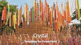  Presentation with new year - Slides with bamboo tower thai new year background and a red colored foreground