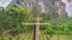  Presentation with indo china history maps - Presentation enhanced with bamboo-waterwheel-is-rotating background and a tawny brown colored foreground