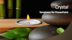  Presentation with zen - Beautiful slides featuring bamboo zen stones and candlestick on the black background backdrop and a black colored foreground