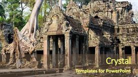  Presentation with ancient asia - Colorful presentation design enhanced with bamyan - preah khan part of khmer backdrop and a tawny brown colored foreground