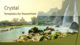  Presentation with waterfall - Presentation enhanced with banned - ban gioc - detian waterfall background and a cream colored foreground