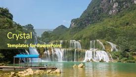  Presentation with waterfall - Cool new presentation theme with ban gioc - detian waterfall in vietnam backdrop and a tawny brown colored foreground