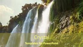  Presentation with waterfall - Audience pleasing presentation theme consisting of ban-gioc-detian-waterfall backdrop and a tawny brown colored foreground