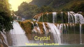  Presentation with waterfall - Beautiful slides featuring ban-gioc-detian-waterfall backdrop and a tawny brown colored foreground