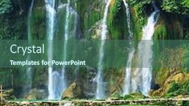  Presentation with waterfall - Slides enhanced with ban-gioc-detian-waterfall background and a ocean colored foreground