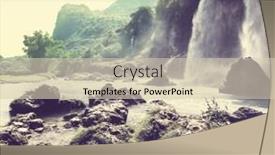  Presentation with waterfall - Amazing presentation having ban-gioc-detian-waterfall backdrop and a soft green colored foreground