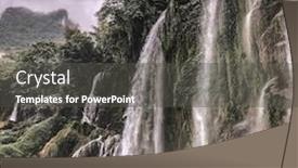  Presentation with cao - Presentation theme consisting of ban-gioc-waterfall-in-cao background and a dark gray colored foreground