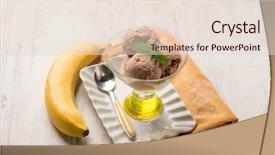  Presentation with chocolate ice cream - Beautiful slides featuring banana and chocolate ice cream backdrop and a lemonade colored foreground