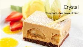  Presentation with tiramisu - Presentation theme enhanced with banana and chocolate tiramisu background and a blonde colored foreground