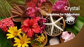  Presentation with books and flower - Amazing slide deck having banana blossom - tropical flower spa set backdrop and a tawny brown colored foreground