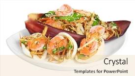  Presentation with banana chips - Cool new slide set with banana blossom salad with shrimp backdrop and a lemonade colored foreground