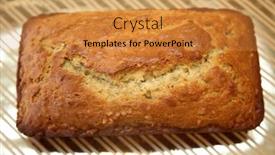  Presentation with food banana - Slides with banana-bread-loaf-fresh-baked background and a gold colored foreground