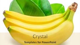 Presentation with green leaf - Slide set enhanced with banana-bunch-and-green-banana background and a yellow colored foreground