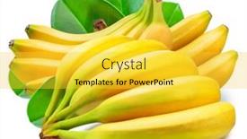  Presentation with green leaves - Slide set consisting of banana-bunches-on-green-banana background and a yellow colored foreground