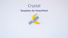  Presentation with banana - Cool new slide deck with banana-close-up-taped backdrop and a sky blue colored foreground