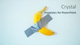  Presentation with banana - Amazing PPT layouts having banana-close-up-taped backdrop and a sky blue colored foreground