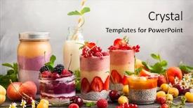  Presentation with healthy snack - Cool new slide set with banana flower - clean eating ideas for breakfast backdrop and a white colored foreground