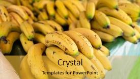  Presentation with fruit banana - Presentation having banana fruit stacked background and a yellow colored foreground