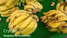  Presentation with fruit banana - Cool new theme with banana-fruit-stacks backdrop and a forest green colored foreground