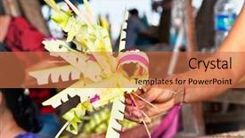  Presentation with bali culture - Presentation design enhanced with banana leave bali traditional culture background and a coral colored foreground