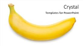  Presentation with banana - Colorful slide deck enhanced with banana on white background backdrop and a white colored foreground