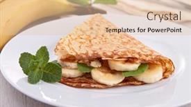  Presentation with pancake - Presentation design with banana pancake background and a lemonade colored foreground