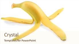  Presentation with banana - Audience pleasing presentation design consisting of banana peel isolated on white backdrop and a cream colored foreground