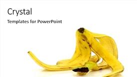  Presentation with banana - Slide set featuring banana peel isolated background and a white colored foreground