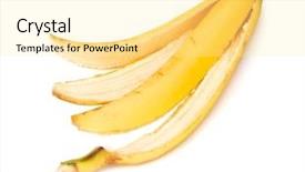  Presentation with banana - PPT layouts with banana peel isolated background and a blonde colored foreground