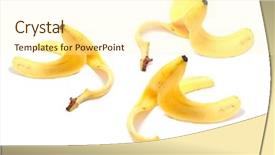  Presentation with banana - Theme having banana peel on the ground background and a  colored foreground