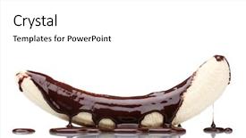  Presentation with white chocolate - PPT layouts consisting of banana-poured-with-liquid-chocolate and a  colored foreground