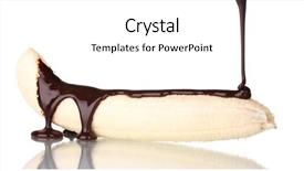  Presentation with white chocolate - Slide deck featuring banana-poured-with-liquid-chocolate background and a  colored foreground