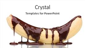  Presentation with white chocolate - Amazing slide deck having banana poured with liquid chocolate backdrop and a white colored foreground