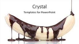  Presentation with white chocolate - Slide deck consisting of banana poured with liquid chocolate background and a white colored foreground